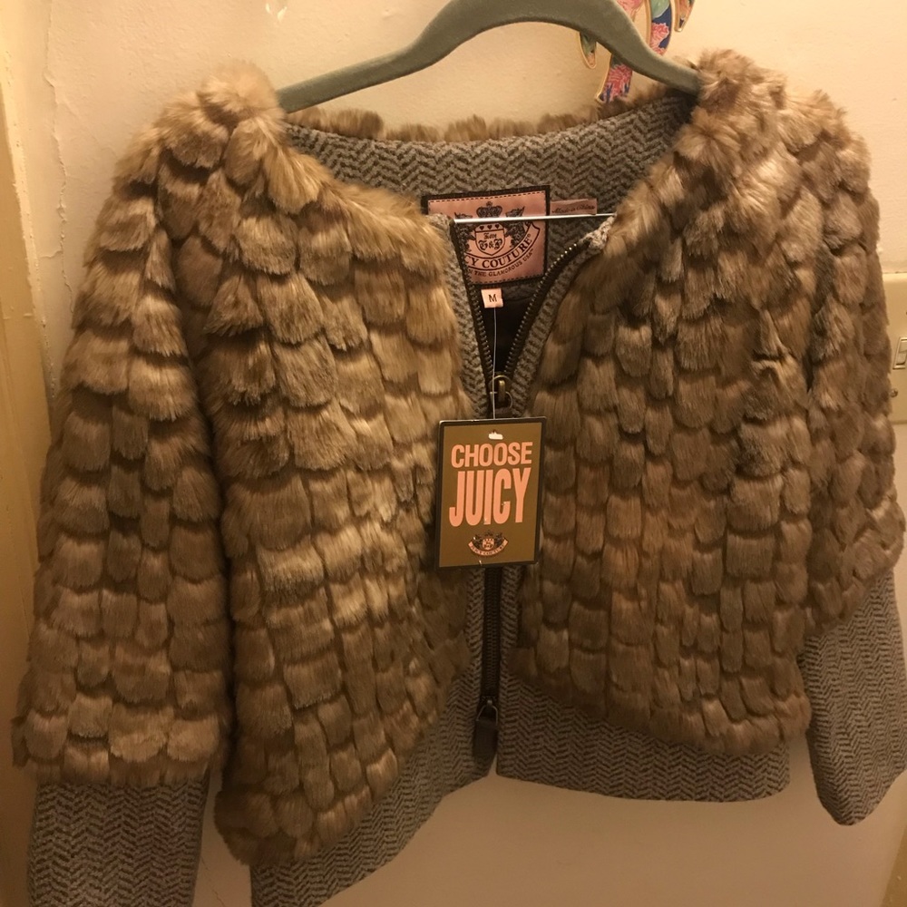 Juicy faux fur jacket size m NWT
